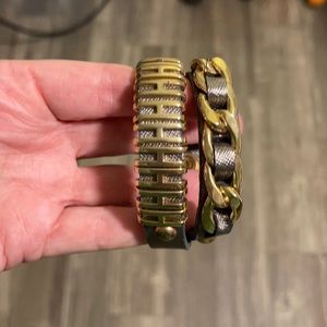 Super cute gunmetal gray and gold wrap bracelet. NWOT.